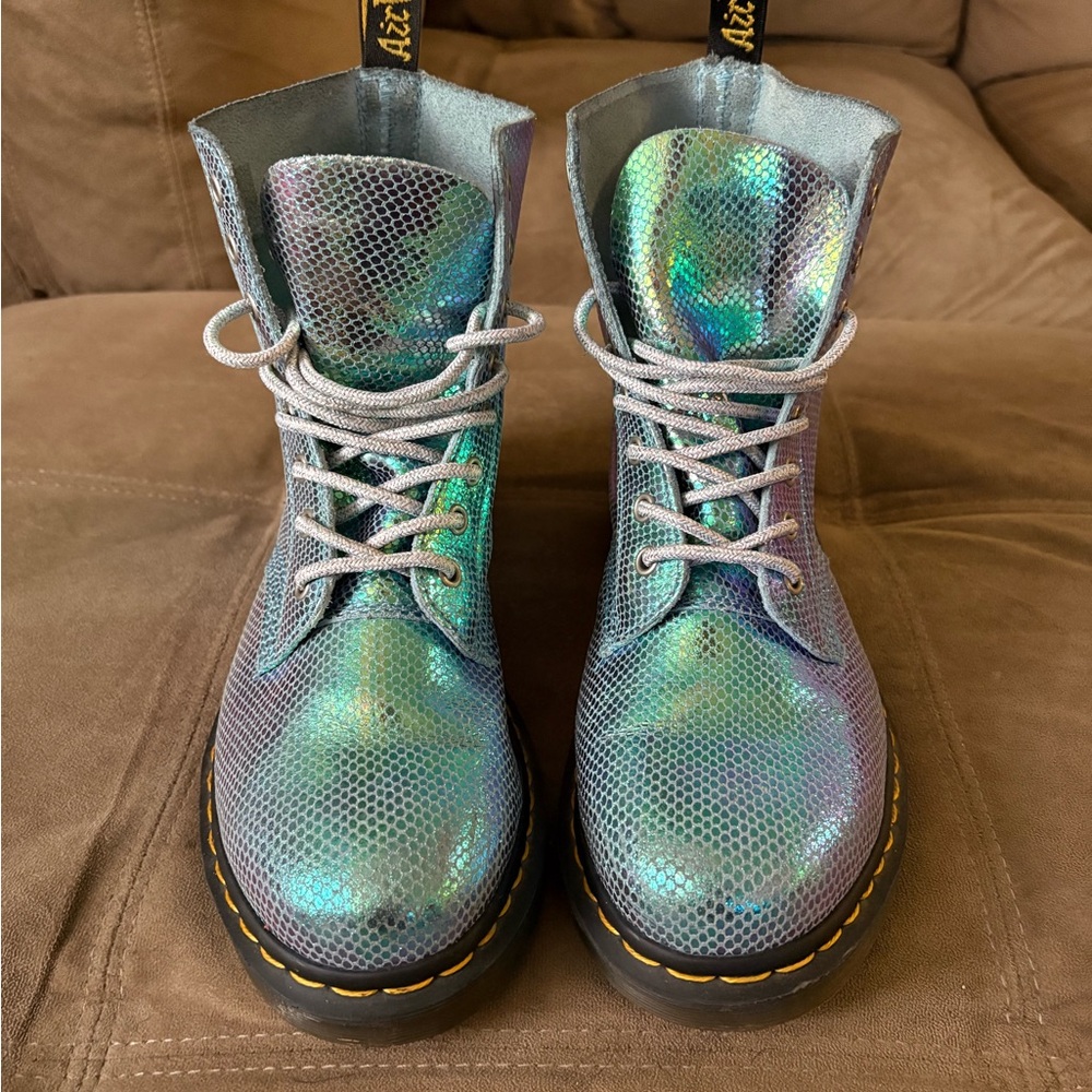 Dr. Martens 1460 Blue Green Purple Iridescent Lace-Up Boots